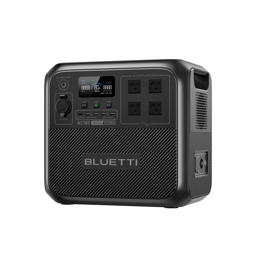 AC180 Solar Portable Power Station 1800W 1152Wh Solar Generator for Camping Off-Grid Power