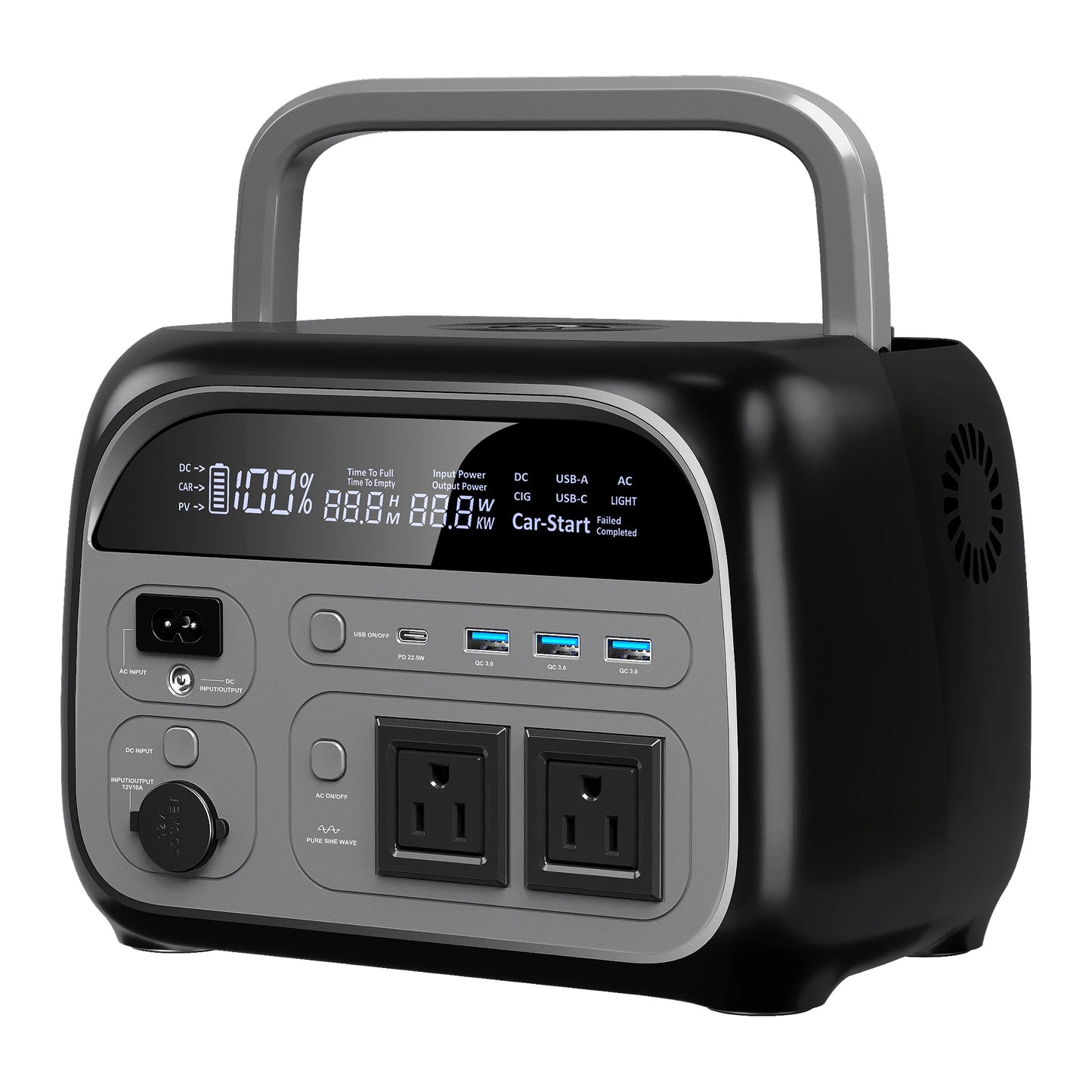 2400W Portable Power Station 1800W Power Generator LED Light Emergency 500W Solar Power Bank for Outdoor Camping Travel