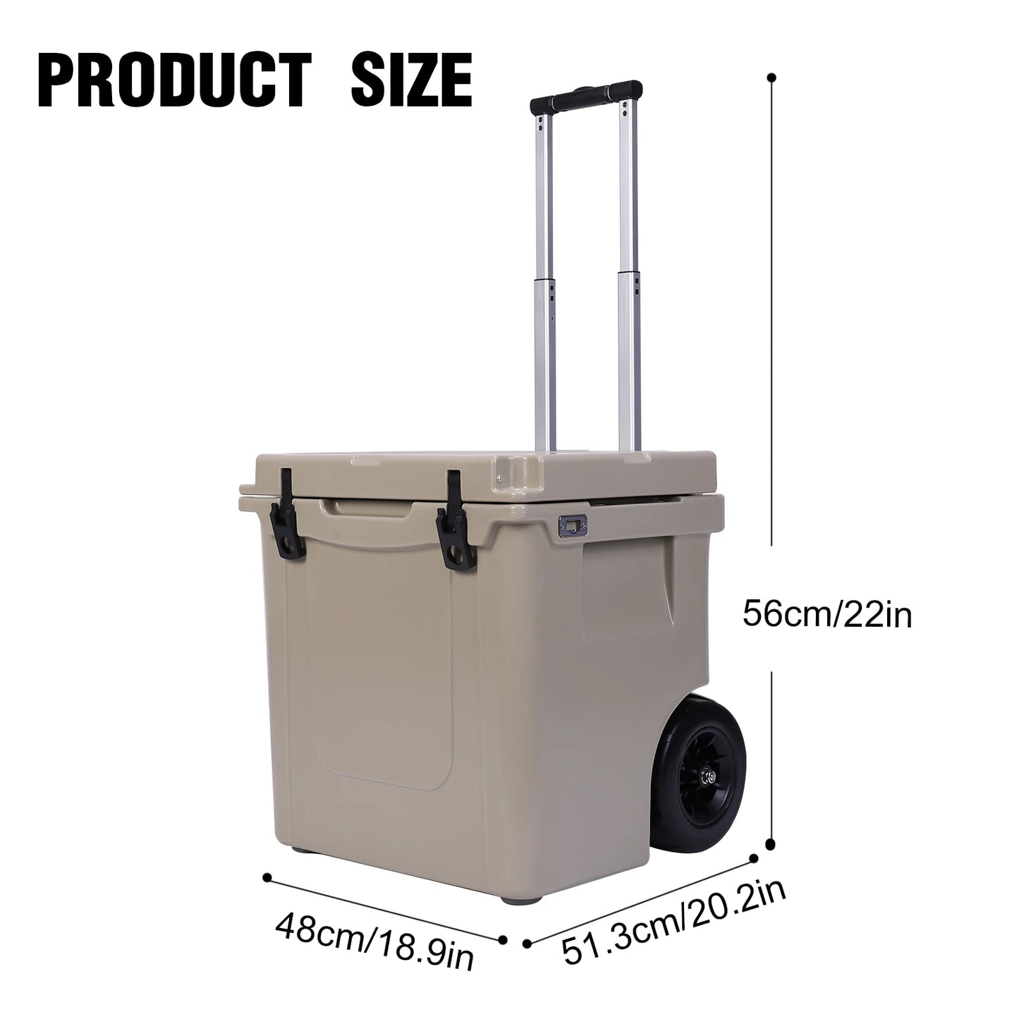 5L Insulated Ultra-Light Wheeled Hard Cooler with Wheels and Handle with Leak-Proof Tight Latches for Beach Camping Picnics More