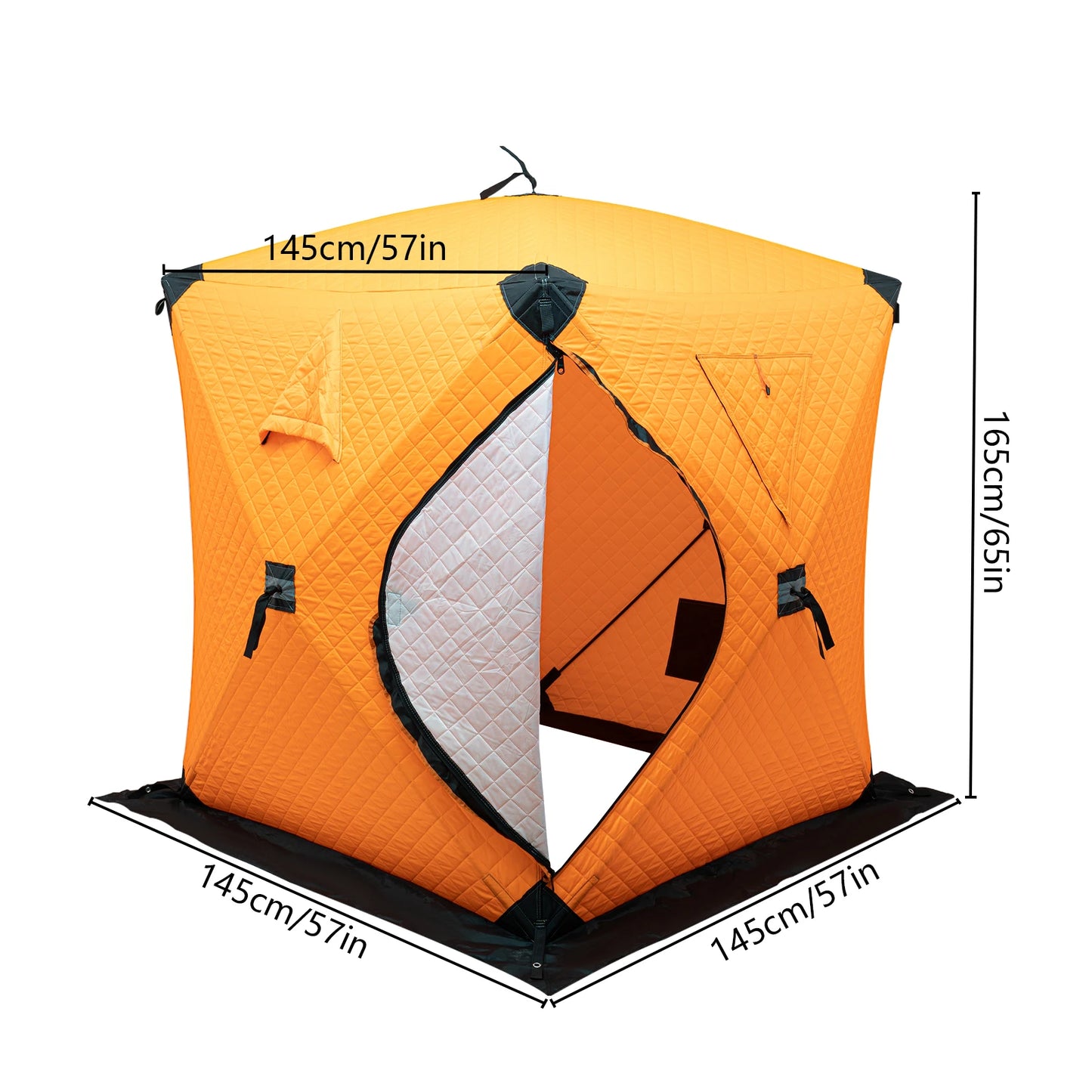 Orange / Blue / Red / Camouflage Ice Fishing Tent Outdoor Square Thermal Shelter Dual Zipper Windproof Tent for Camping Hiking Fishing