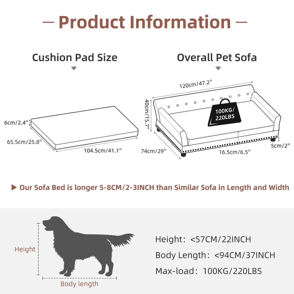 Pet Sofa Bed: Waterproof Sofa-type Dog Bed Pet Snuggle Lounge Bed with Removable Cushion