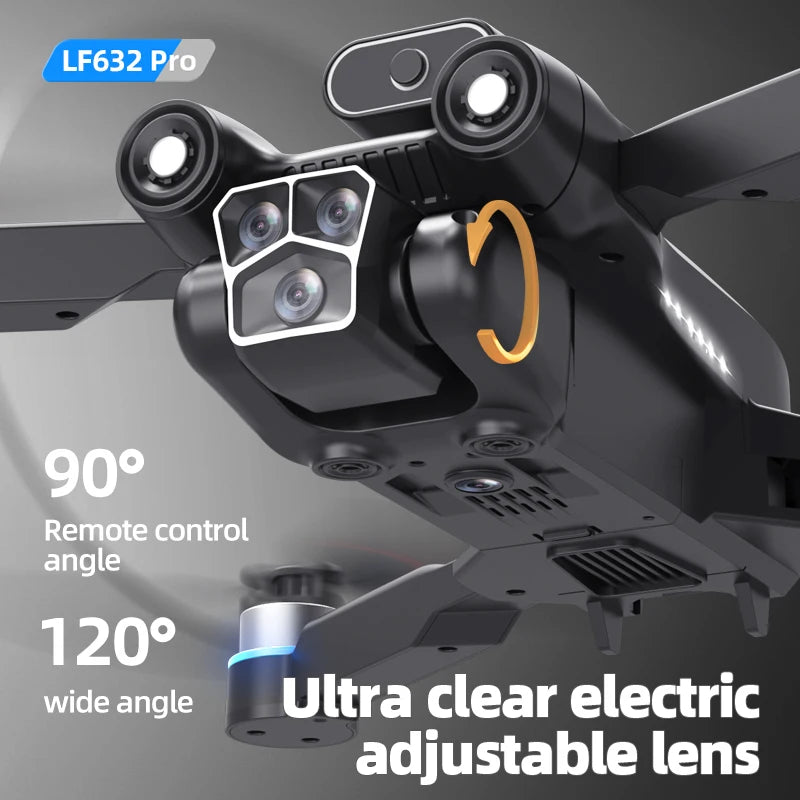 LF632 5G RC Drone Brushless Intelligent HD Dual Camera WIFI FPV Optical Flow Obstacle Avoidance Foldable Quadcopter Model Toys