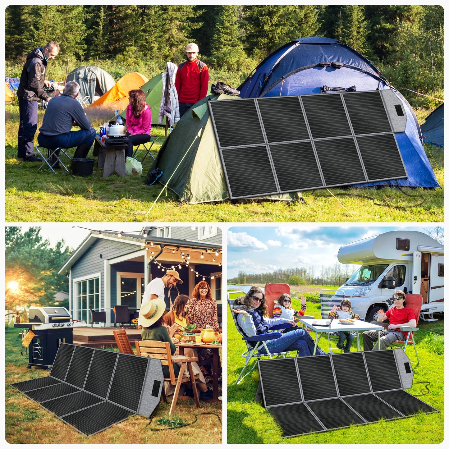 AP2000 2400W Portable Solar Generator 2048Wh LifePO4 + 400W Flexible Solar Panel Camping Travel Portable Power Station