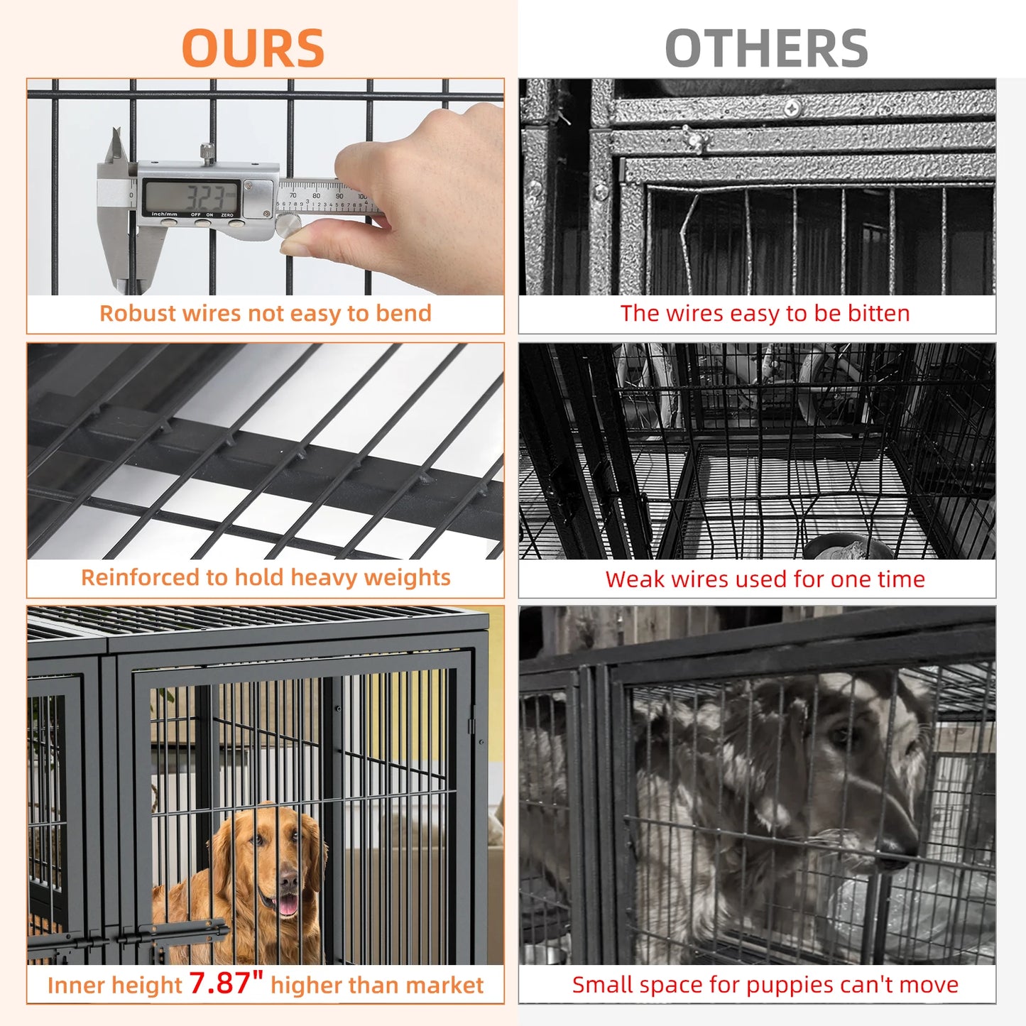 Jumbo Large Metal Pet Playpen, Kennel House with Steel Lock and Removable Trays, Heavy Duty Dog Cage