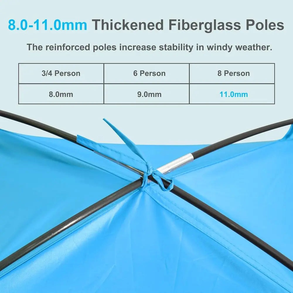 Portable UV-Protected Beach Tent for 3-10 People, Lightweight & Easy Setup Shade Cabana