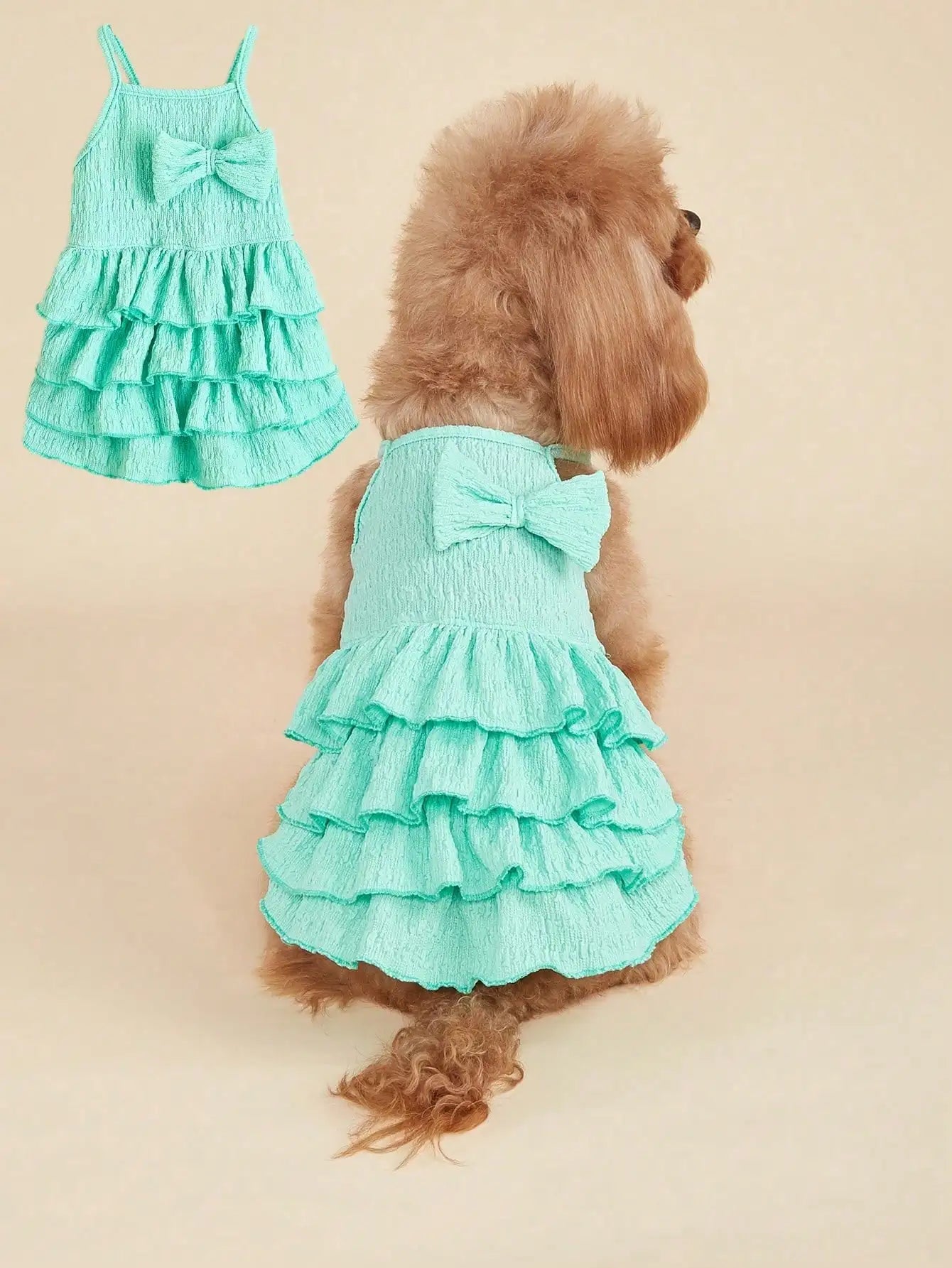 1pc Spring/Summer Thin Dog/Cat Tutu Dress With Ruffled Layers And Cake Design For Small Dogs Teddy
