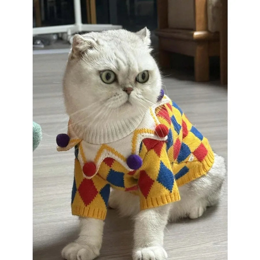 【New style】Cat Sweater With Hat Halloween Costume For Small Dog Kitten Funny Clothes Outfit For Rabbit Pets Birthday Party Christmas