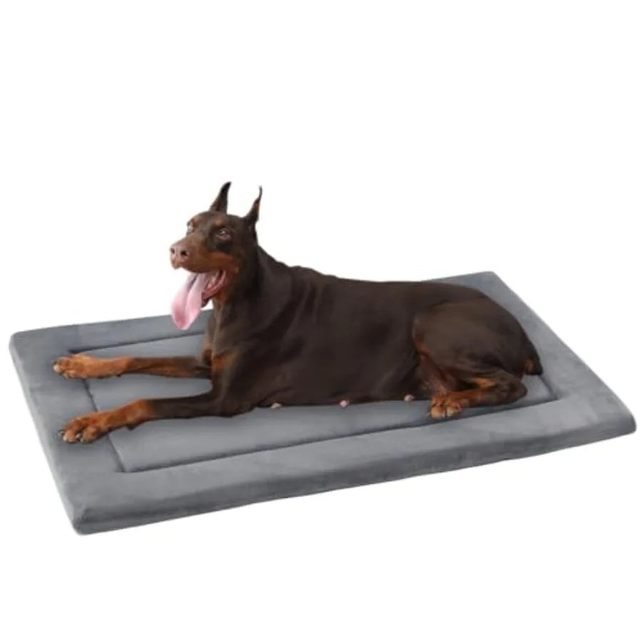 Dog Bed for Crate 1.1" Cooing Pad Reveribe Fanne and Waterproof Canvas for XXX Dog up to 130 b Fit 54" x 33" Basic Crate