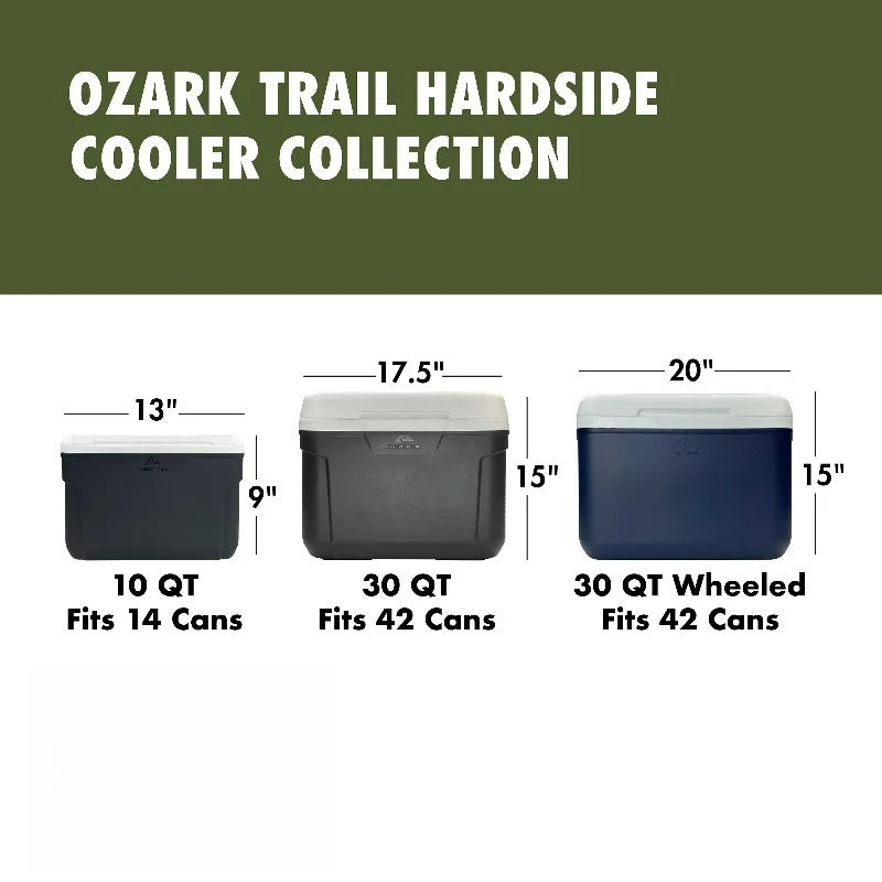 30 qt 42-Can Hard-Sided Cooler, Gray