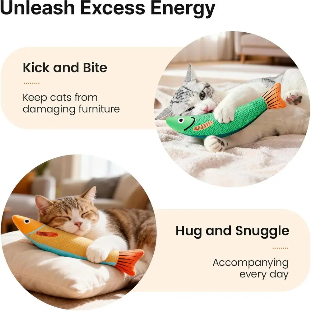 Cat Toys, 3 Pack, Catnip Crinkle Sound, Soft and Durable, Interactive Kitten Kicker or Indoor Kitty Exercise, 9.4 Inches