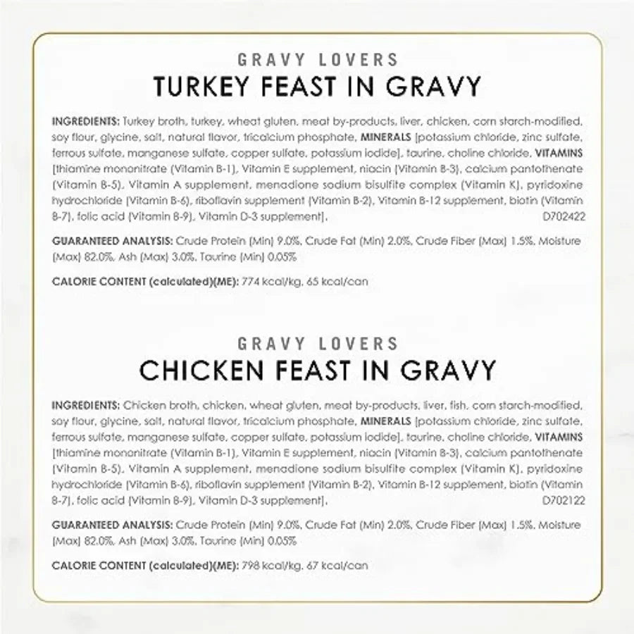 Gravy Lovers Poultry and Beef Grilled Gourmet Wet Cat Food Variety Pack - Pack of 24/3 oz. Cans