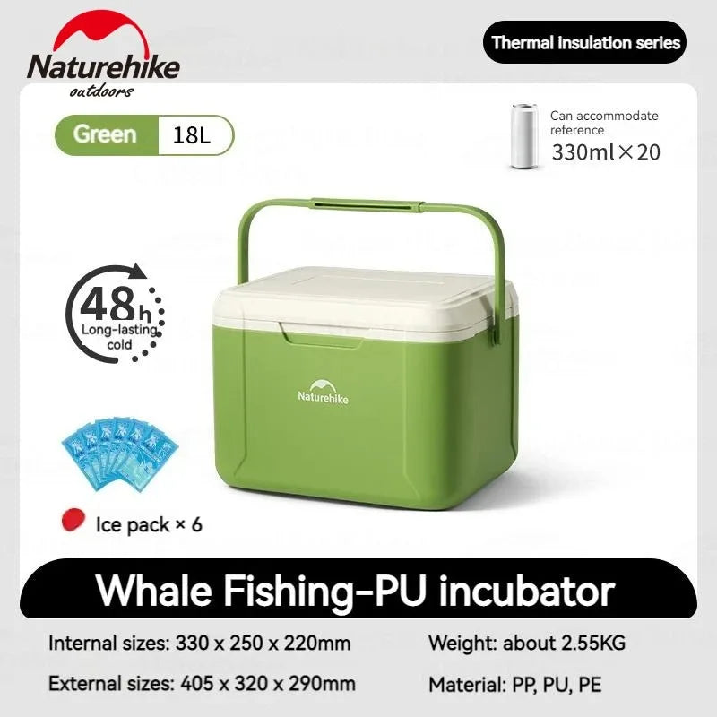 18L Cooler Box Portable Insulated Ice Chest Box Outdoor Picnic Food Cold Preservation Box Fishing Barbecue