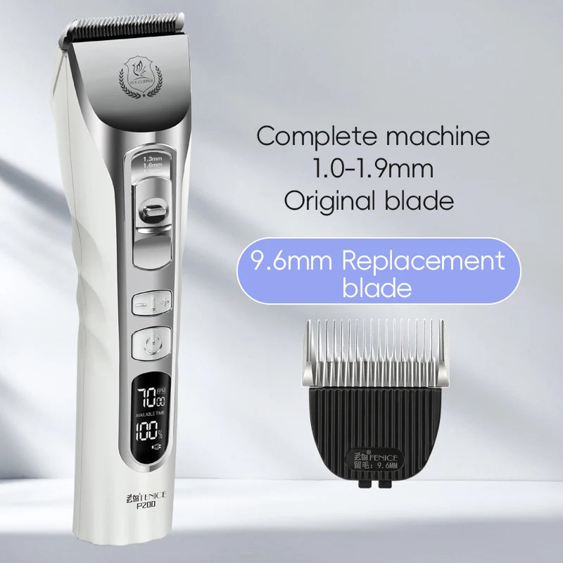 New Upgrade 5000mA Capacity Cordless LCD Screen Pets Dog Grooming Clippers Rechargeable Haircut Shaver for Trimming Salon