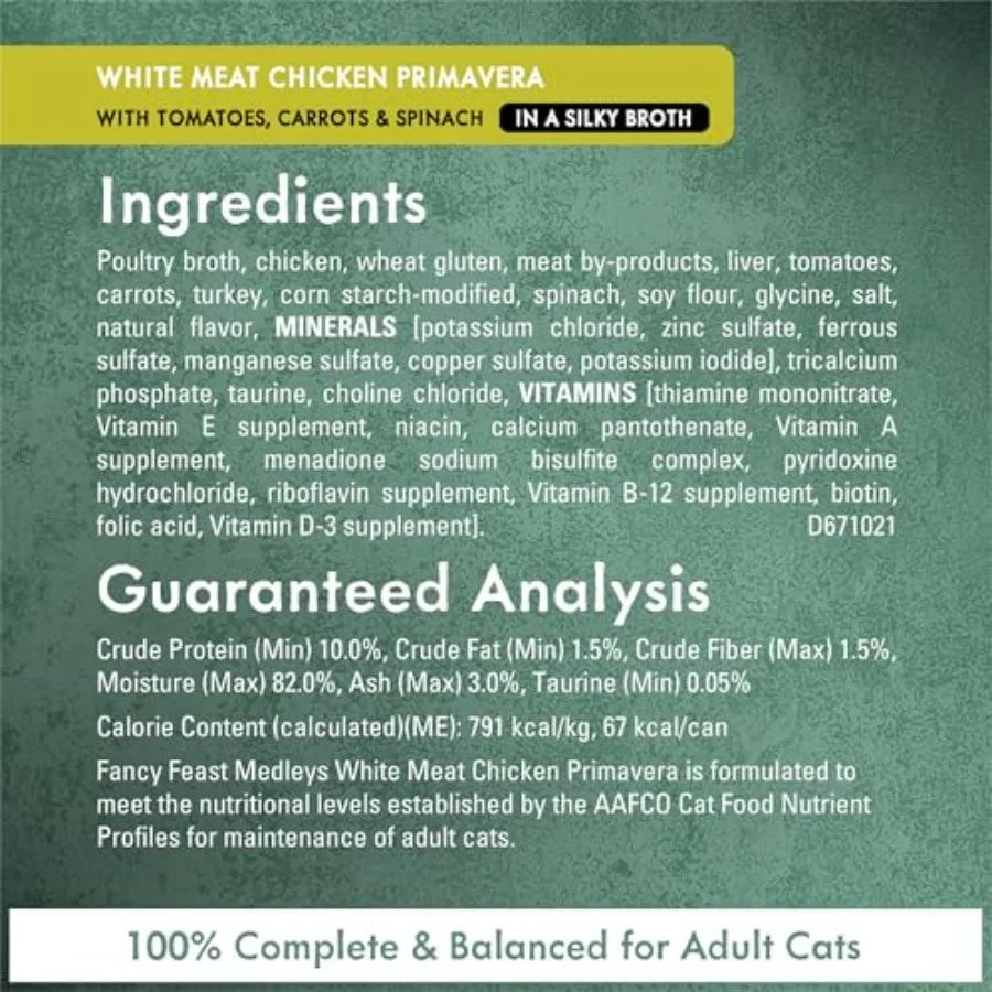 Wet Cat Food Variety Pack, Medleys White Meat Chicken in Sauce Collection - Pack of 12/3 oz. Cans