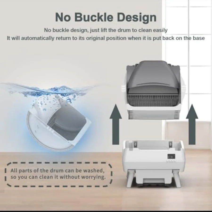 Automatic Cat Litter Box Self Cleaning - App Control, Open-Design, Smart Health Monitor, Suitable for Medium Cats and Kittens,