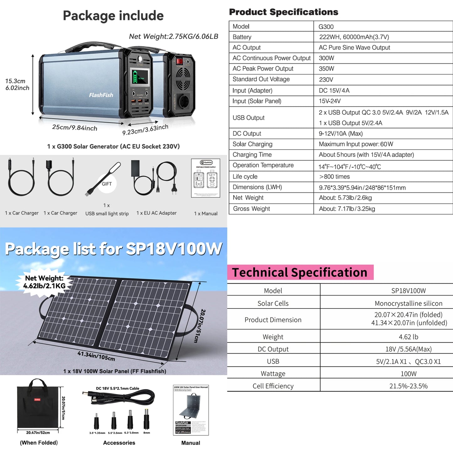 P56 Portable Power Station 330W Peak 600W AC Outlet 288.6Wh Solar Generator DC for Solar Panel Outdoor Power Drone