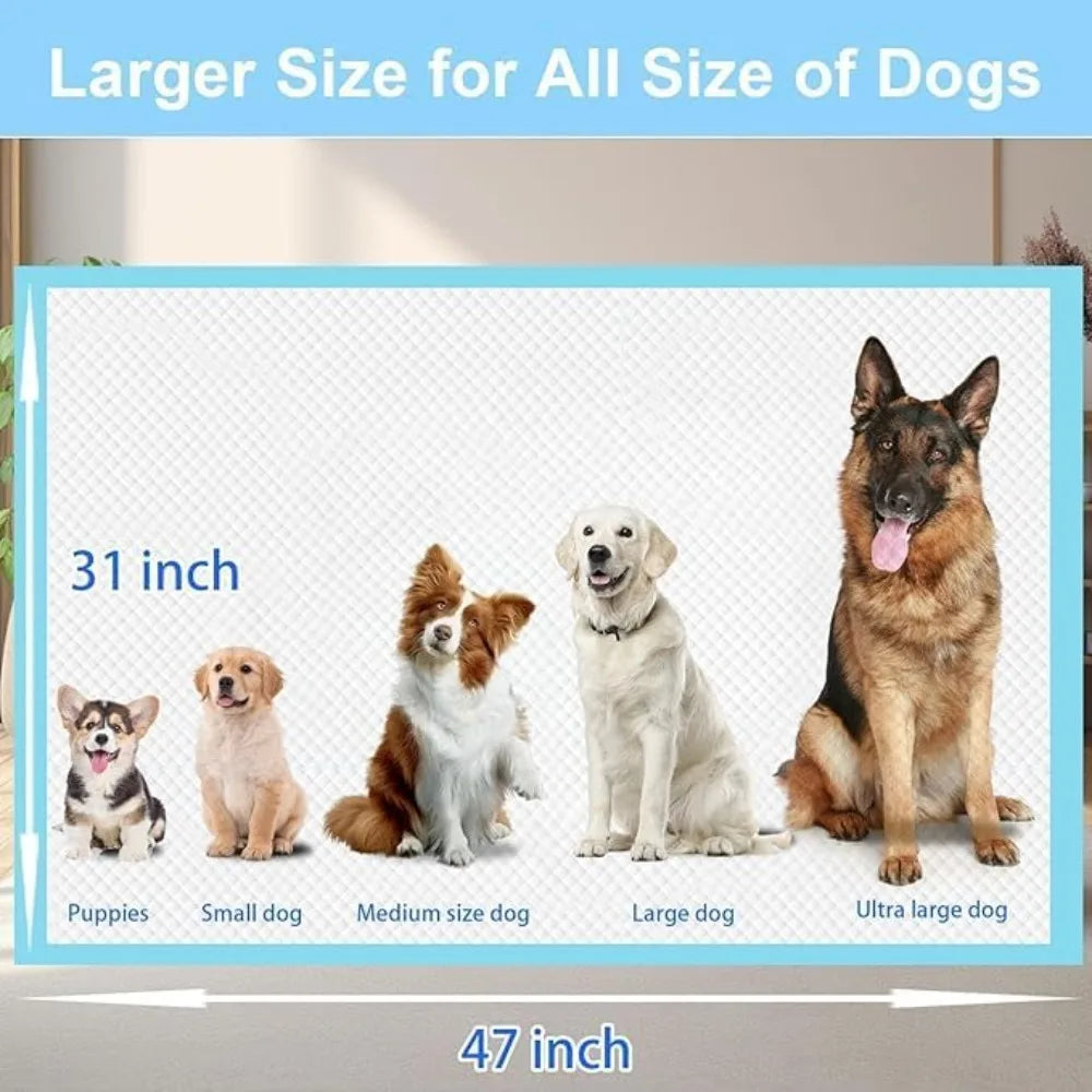 XXXXL Puppy Pee Pads 31" x 47" 40 Count, Leak-Proof & Super Absorbent Dog Pee Pads, Thicken Disposable Potty Pads for Dogs, Cats, Rabbits