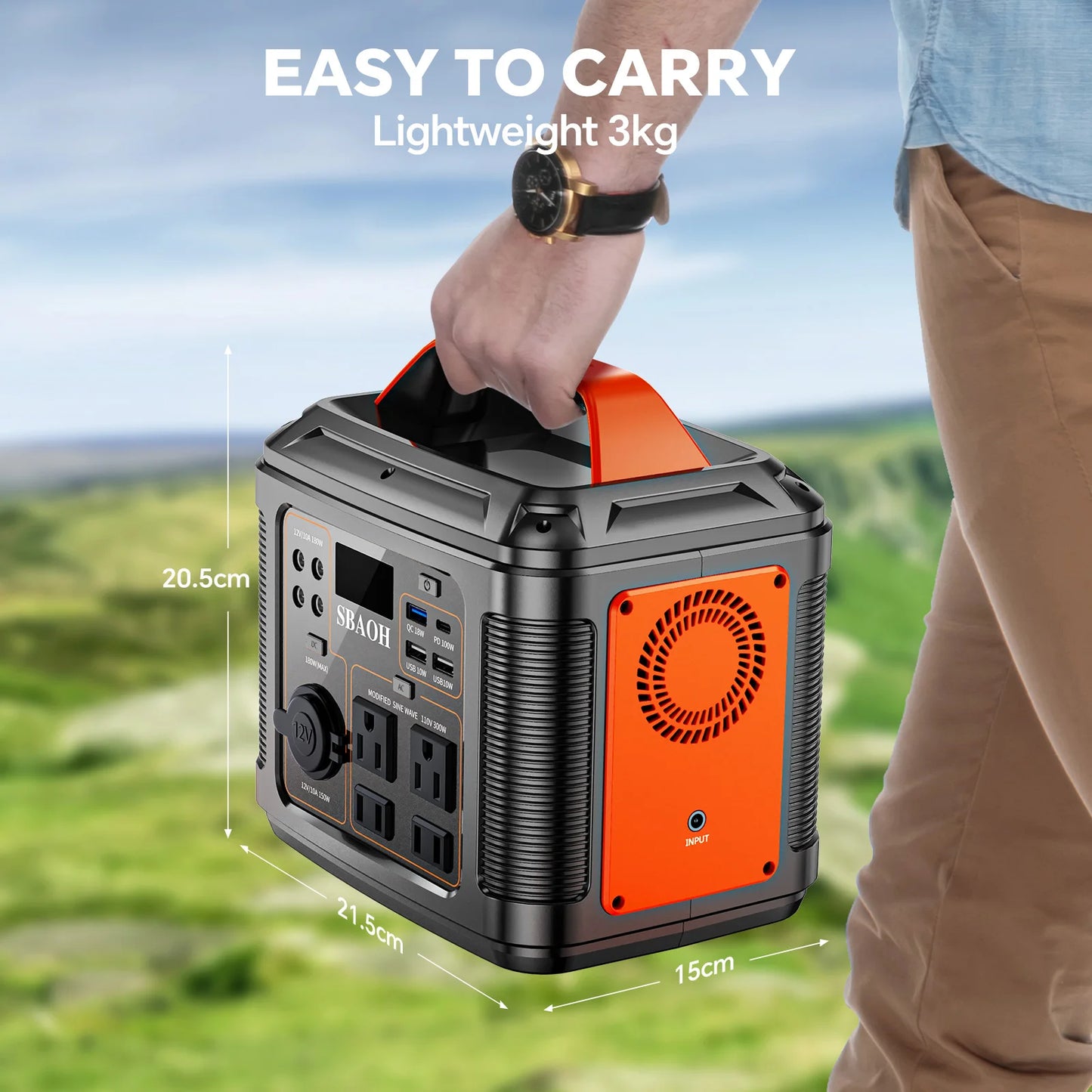 300W Portable Power Station, 296Wh 80000mAh Camping Solar Generator, Emergency Lithium Battery Outages, Black(with Solar Panel)