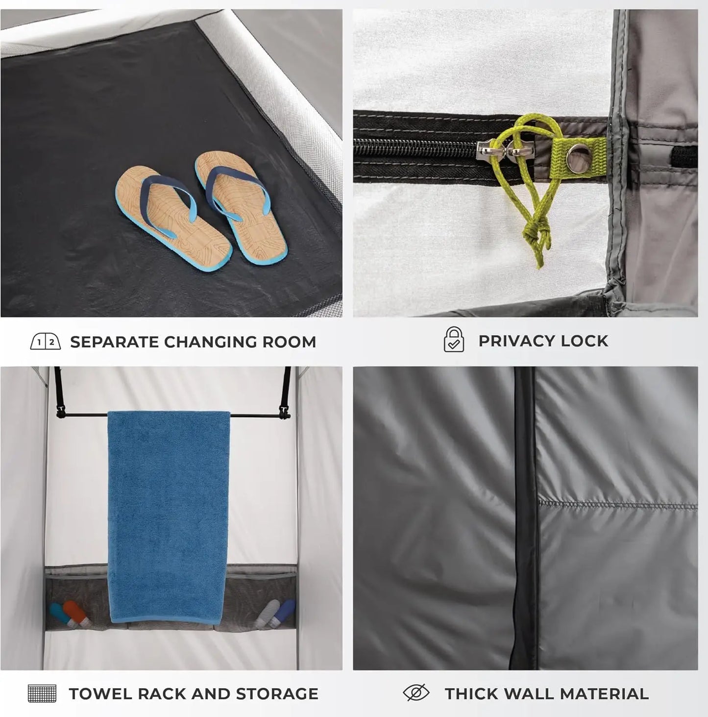 Instant Pop Up Shower Tent with Changing Room for Camping