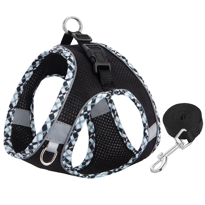 Pet Dog Harness and Leash Set for Small Medium Dog Outdoor Walking Reflective Adjustable Cat Vest Harness Chihuahua Pet Supplies