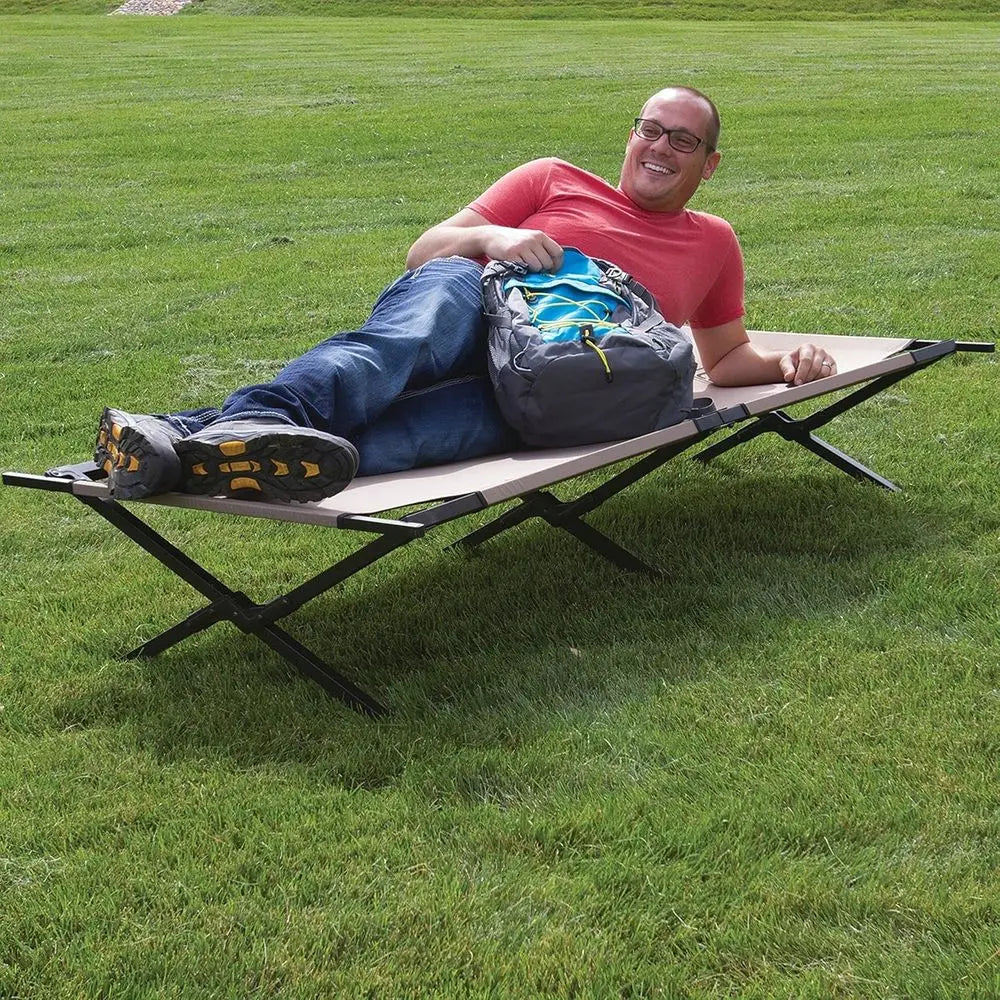 Quick-Setup Large Cot for Adults Up to 300lbs: Ideal for Camping, Relaxing, and Elevated Sleeping