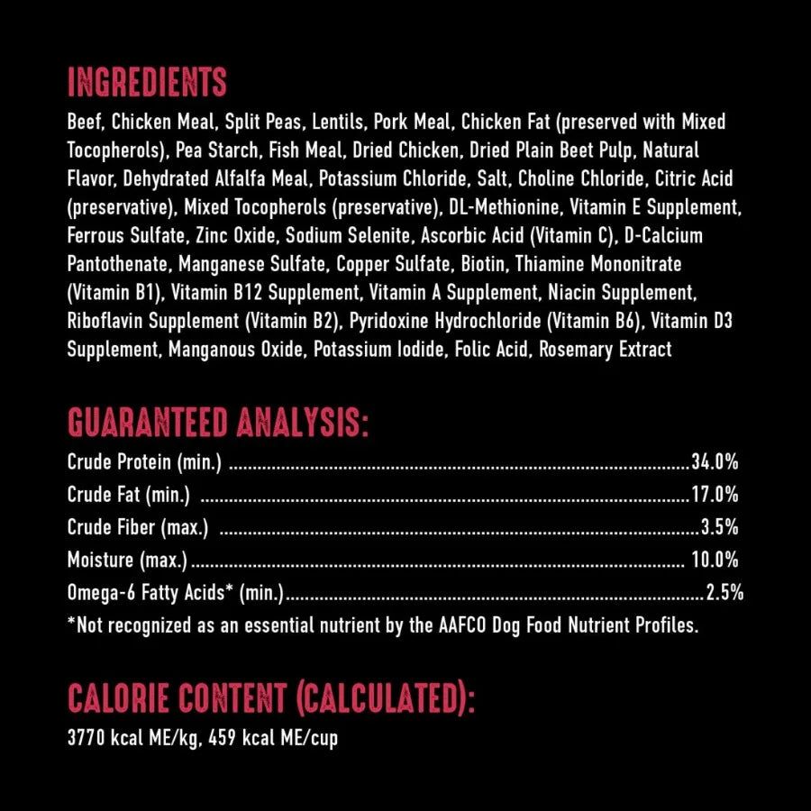 Grain Free Adult Dry Dog Food With Protein From Beef, 4 Lb. Bag