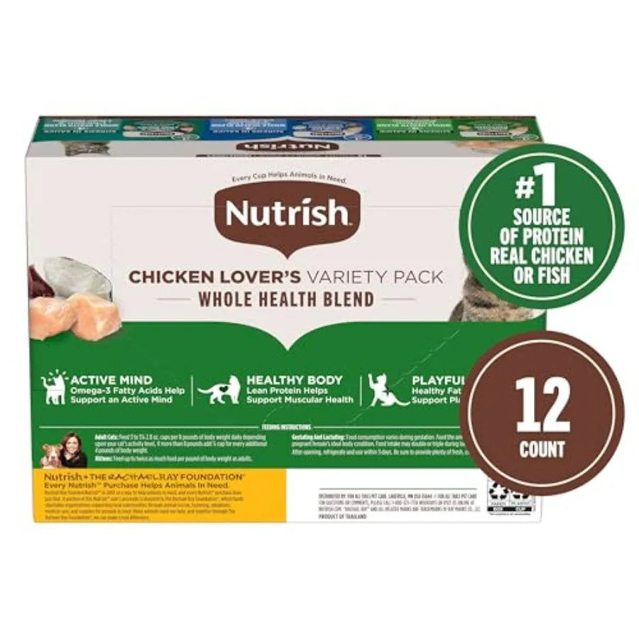 Grain-Free Lover's Whole Health Blend Variety Pack Wet Cat Food. Cup, 12 Count