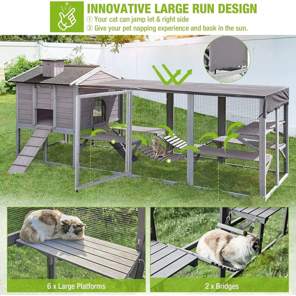 Large Outdoor Cat Enclosure: Versatile Cat House for Feline Adventures