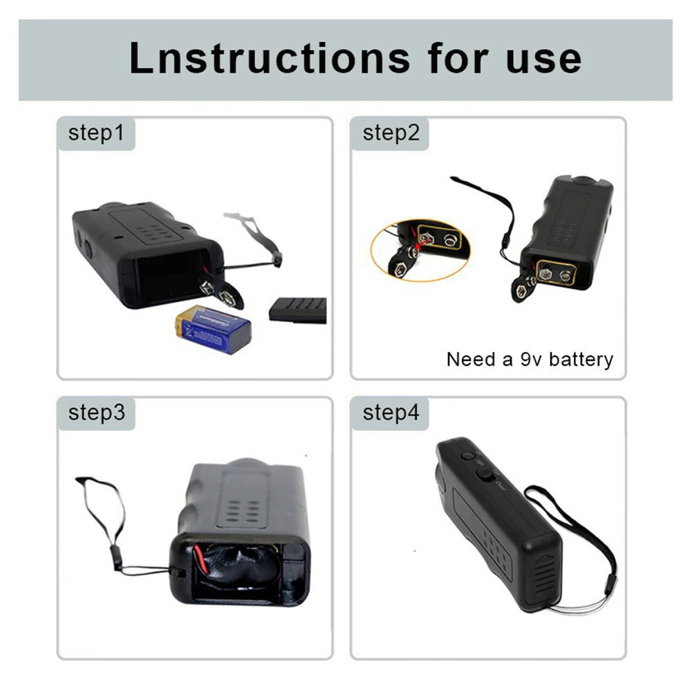 Ultrasonic Anti Barking Device Handheld Automatic Bark Stopper with LED Light Repeller Trainer Battery Powered for All Size Dogs