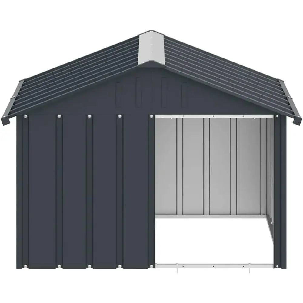 Dog House, Outdoor Pet Kennel with Weatherproof Roof, Durable Outdoor Puppy Shelter Kennel or Pet, Anthracite Galvanized Steel