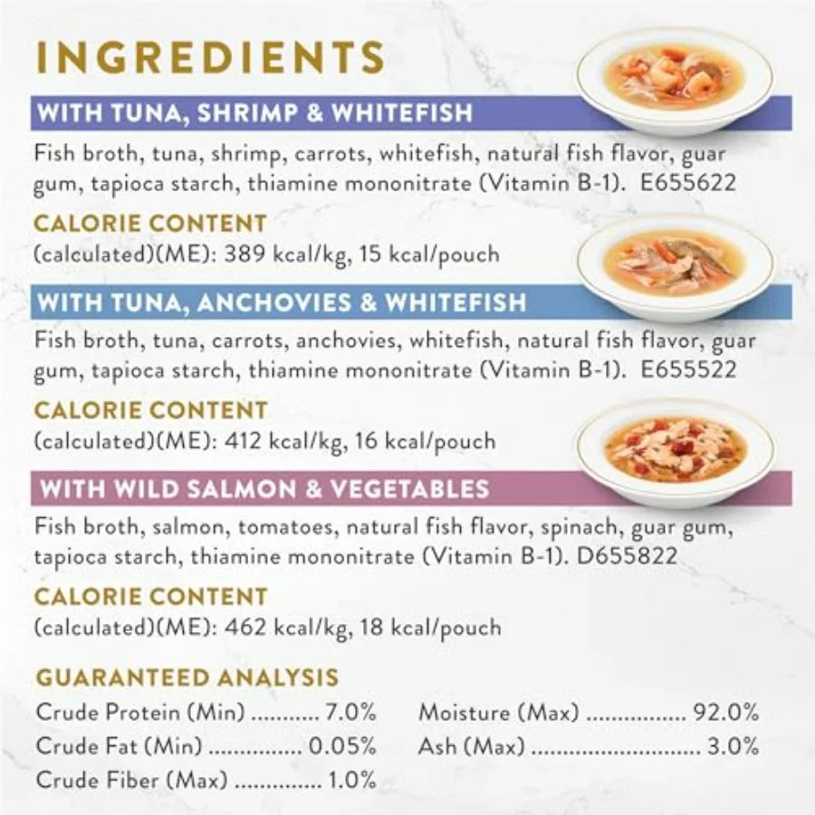 Fancy Feast Lickable Wet Cat Food Broth Complement Classics Collection Variety Pack - Pack of 12 1.4 oz. Pouches
