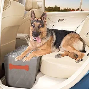 Front and Back Seat Extender for Dogs, Hard Bottom Dog Ramp Stairs for Car, Bed, Sofa or Car Accessories, Black