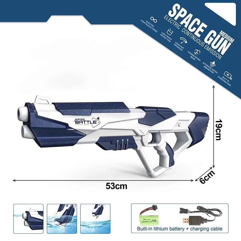 M416 Electric Water Gun Pistol 10M Long Range Portable Guns Children Pool Beach Outdoor Fight Shooting Toys for Kid Games