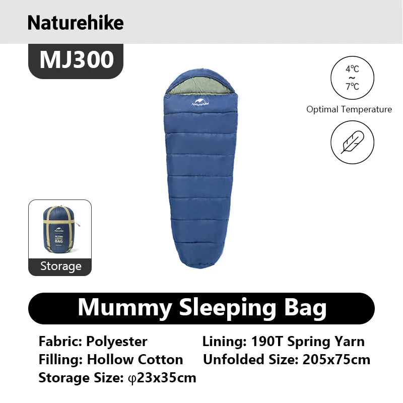 Mummy Sleeping Bags MJ300/MJ600 Cotton Camping Adults Sleeping Bag Ultra Winter Warm Mummy Sleeping Bag Indoor