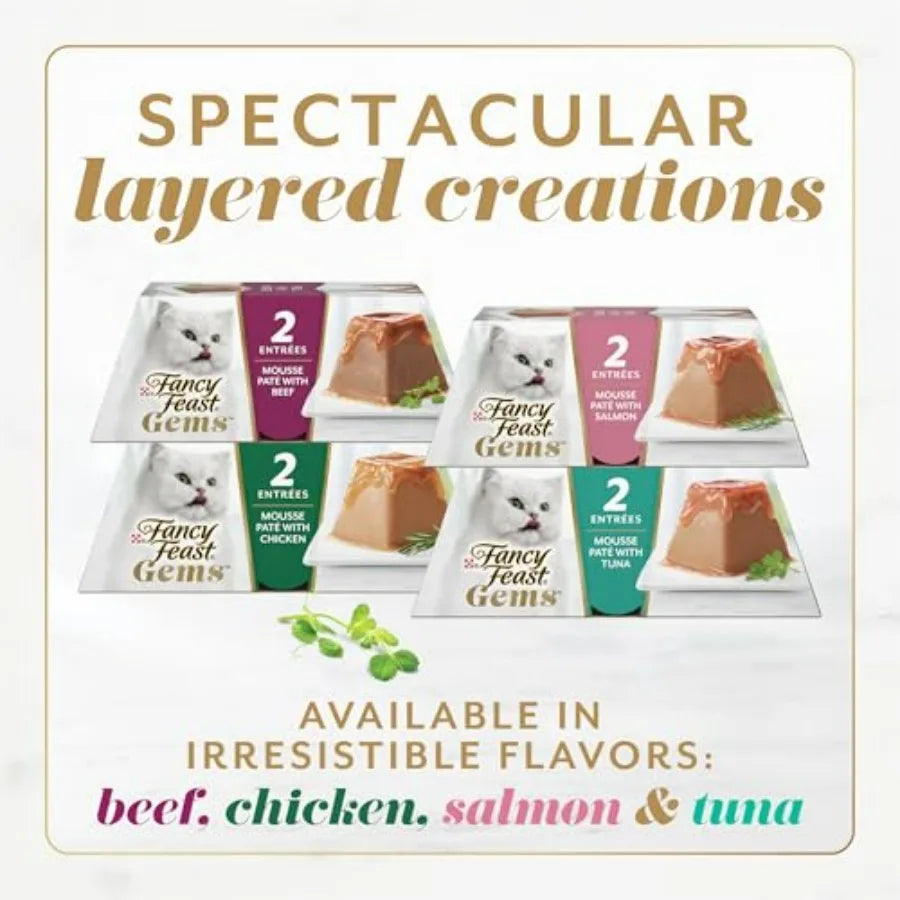 Gems Pate Mousse with Turkey and with Chicken Wet Cat Food Variety Pack - 4 oz. Pack of 16