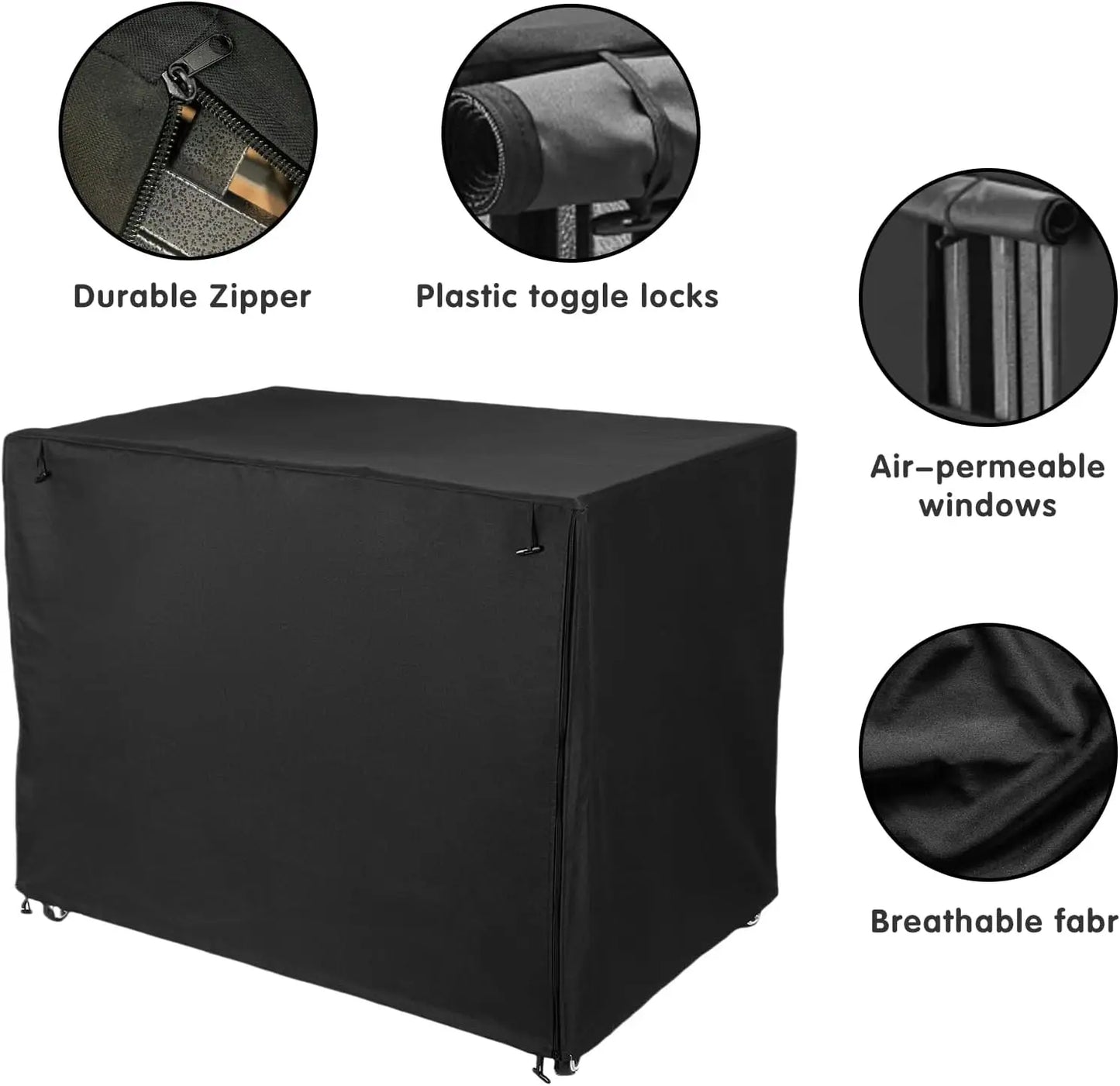 48-Inch Heavy-Duty Dog Crate Cover: Durable, Insulated, Windproof, Rainproof with Breathable Window