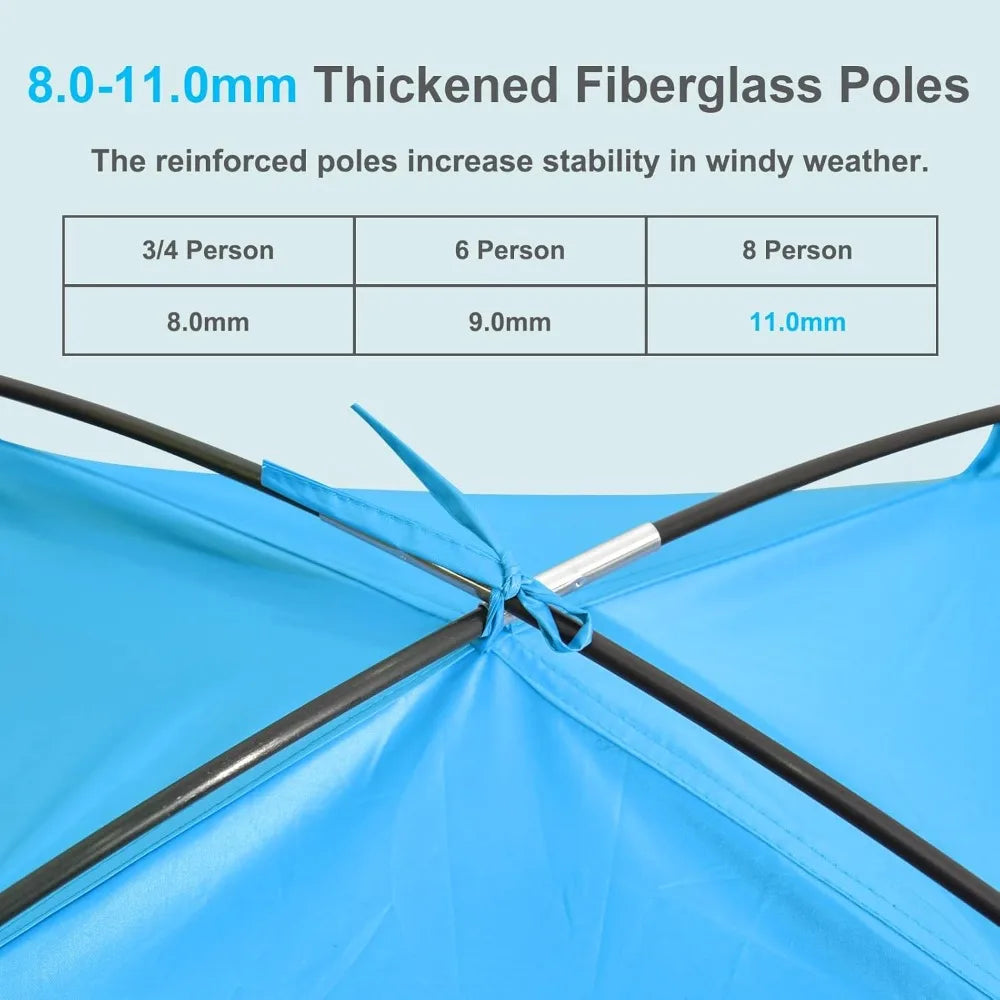 Beach Tent Sun Shelter for 4-10 Person, UPF 50+ UV Protection, Lightweight & Easy Setup, Portable Shade Canopy