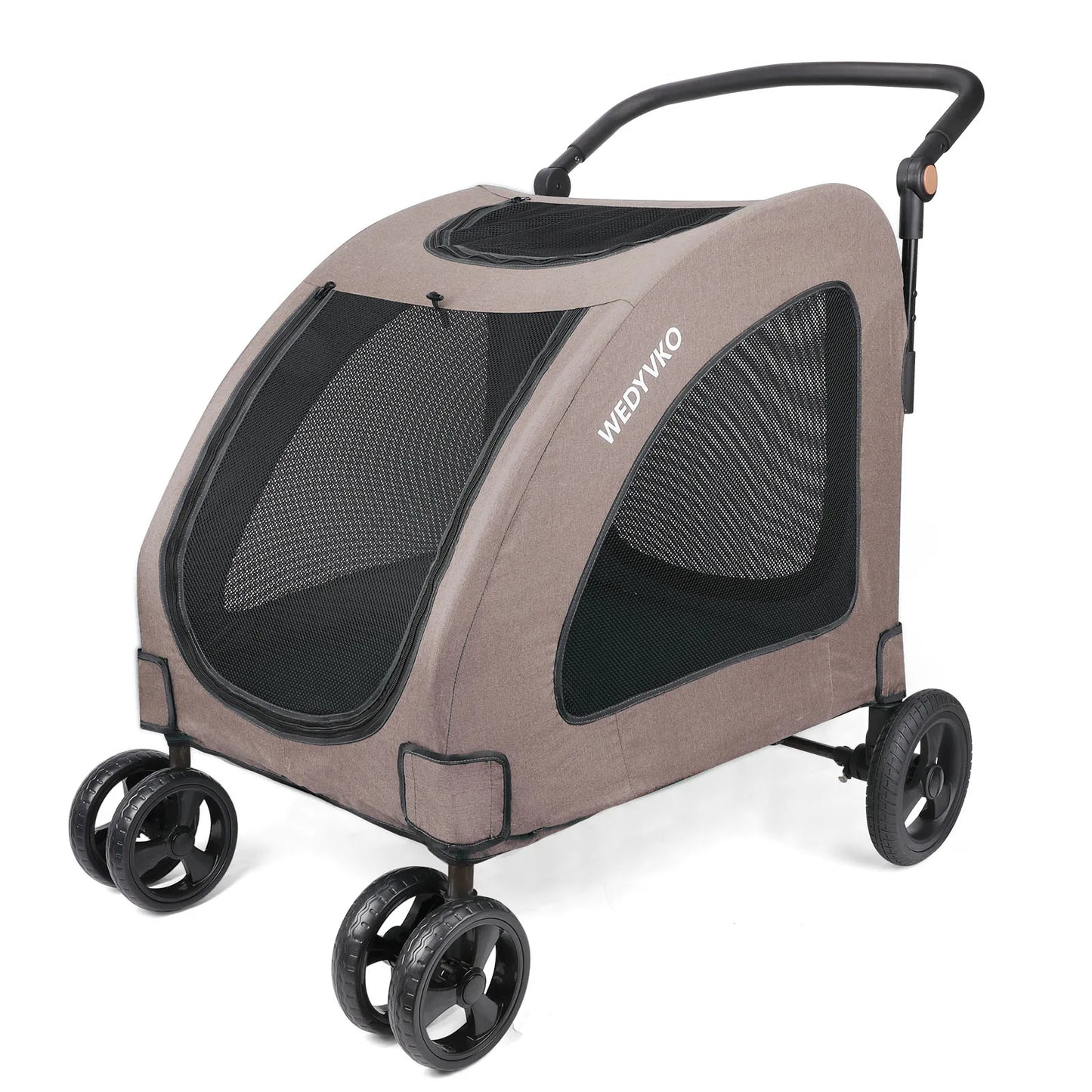 Heavy-Duty Dog Stroller for Large Dogs up to 120 lbs, Foldable Pet Wagon with 360° Wheels, All-Round Ventilation, Front & Rear Z