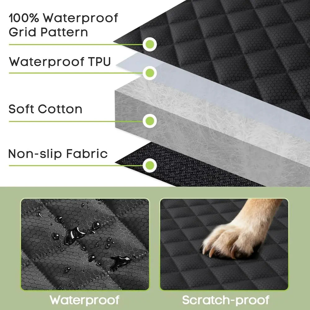 Car Seat Cover or Back Seat, Waterproof Pet Bench Seat Cover for Dogs, Nonslip Rear Seat Protector for Cars, Trucks, SUVs