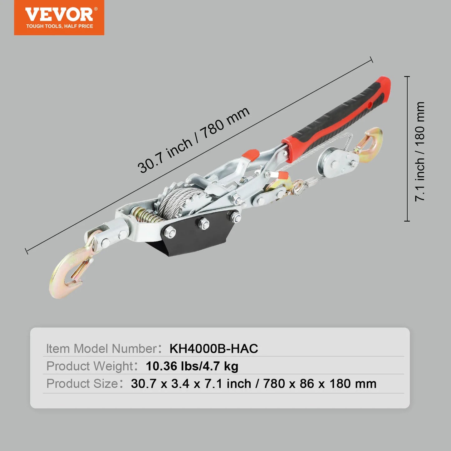 Come Along Winch 2/4/5 Ton Pulling Capacity Heavy Duty Ratchet Automotive Hoist Power Cable Puller for Vehicle Rescue
