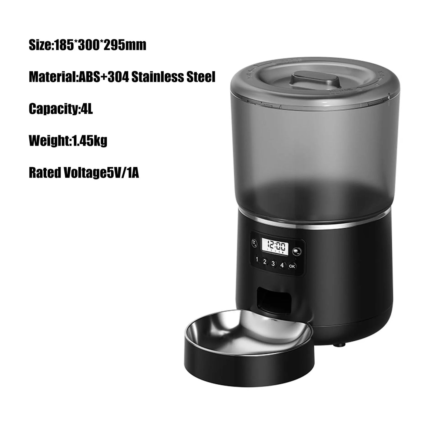 Smart Eco-Friendly Durable Pet Feeder Automatic Dog Cat Food Dispenser with Timer Portion Control & Battery Operated