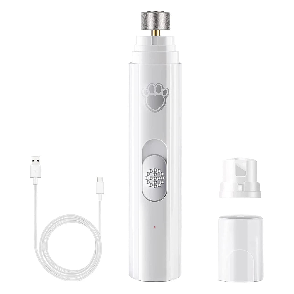 Electric Pet Nail Clipper with Polisher Wheel LED Light Pet Nail Trimmers 500 mAh 2-Speed Paws Nail Cutter for Pet Paws Grooming