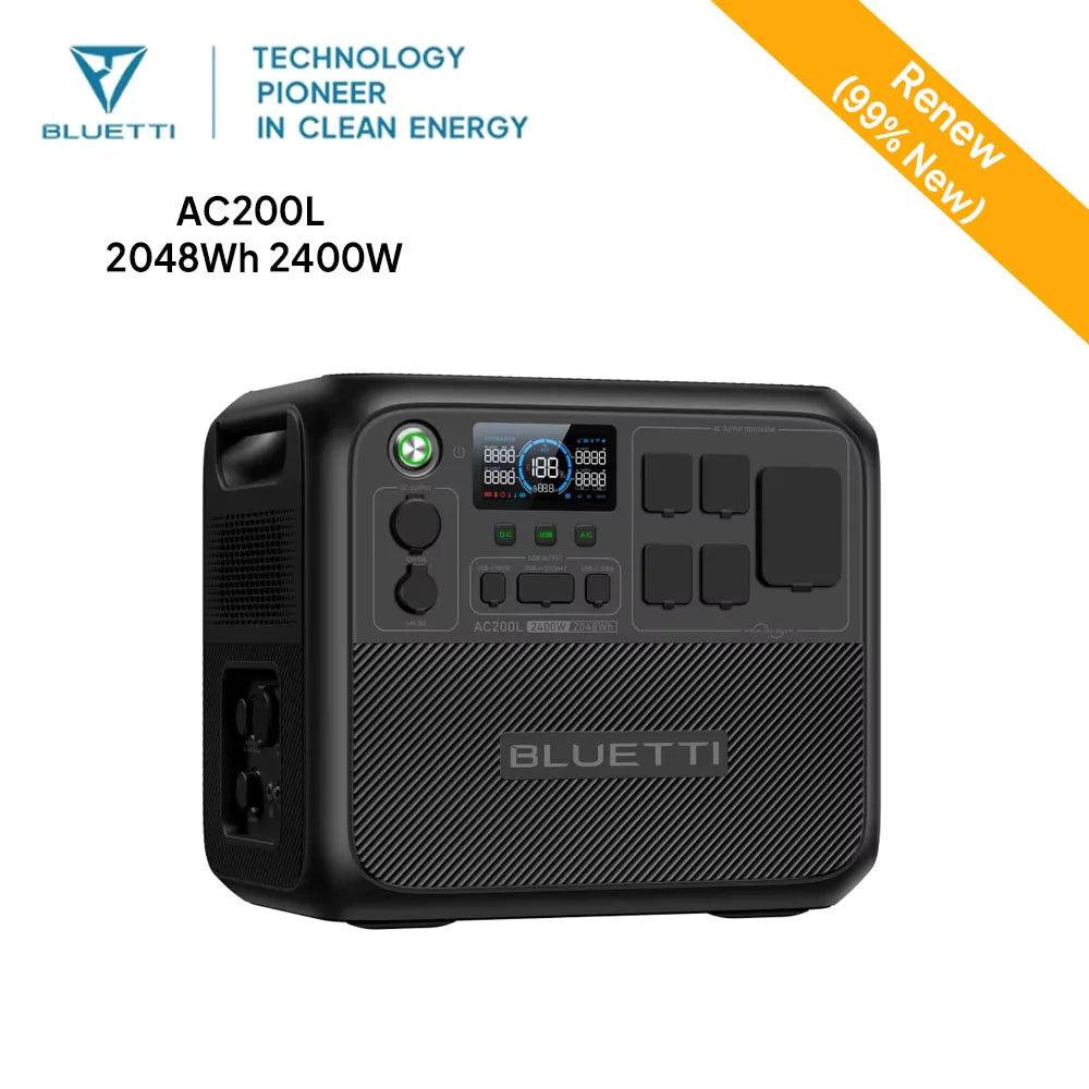 【RENEW 】 AC200L 2048Wh 2400W Portable Power Station Solar Generator High-Capacity Reliable Energy for Home Outdoor