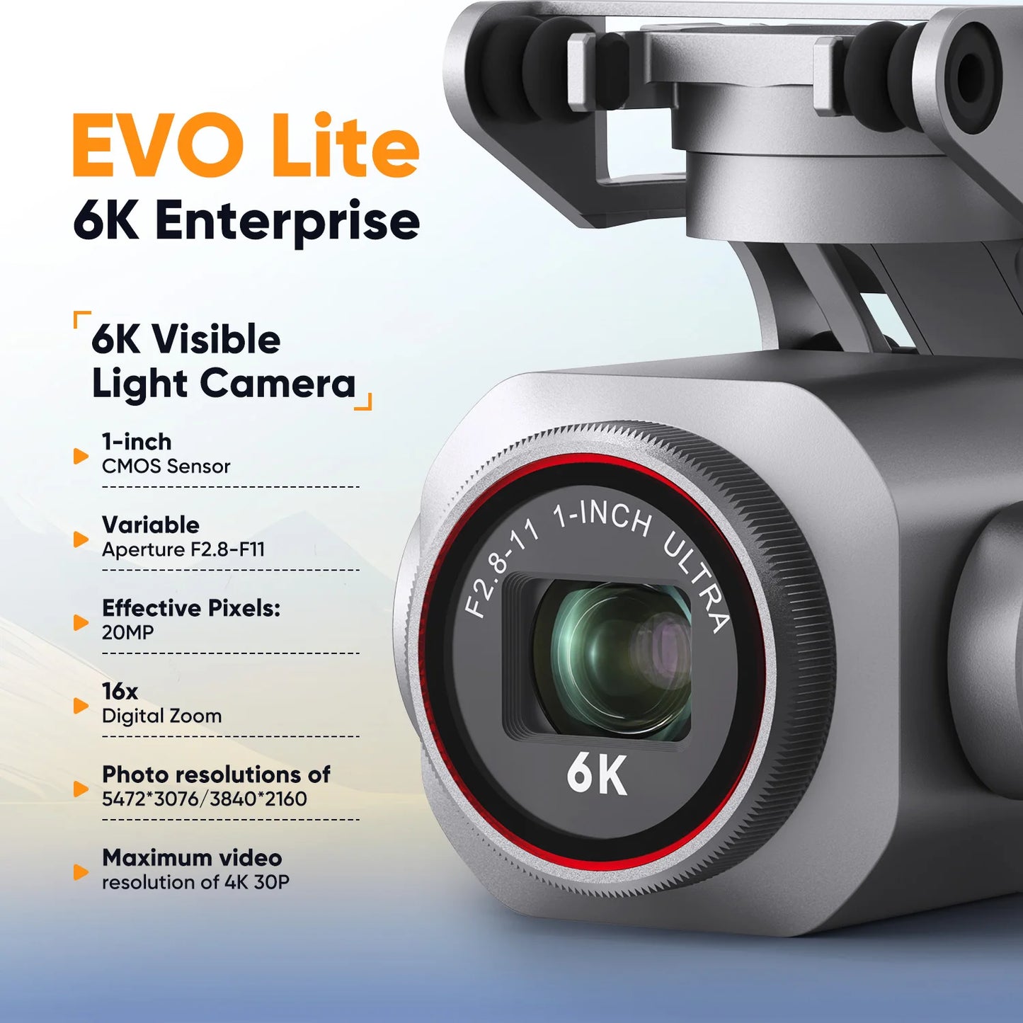 EVO Lite 640K Enterprise Drone 1'' CMOS 16x Digital Zoom Mapping Surveying Search and Rescue IP43 Smart Controller