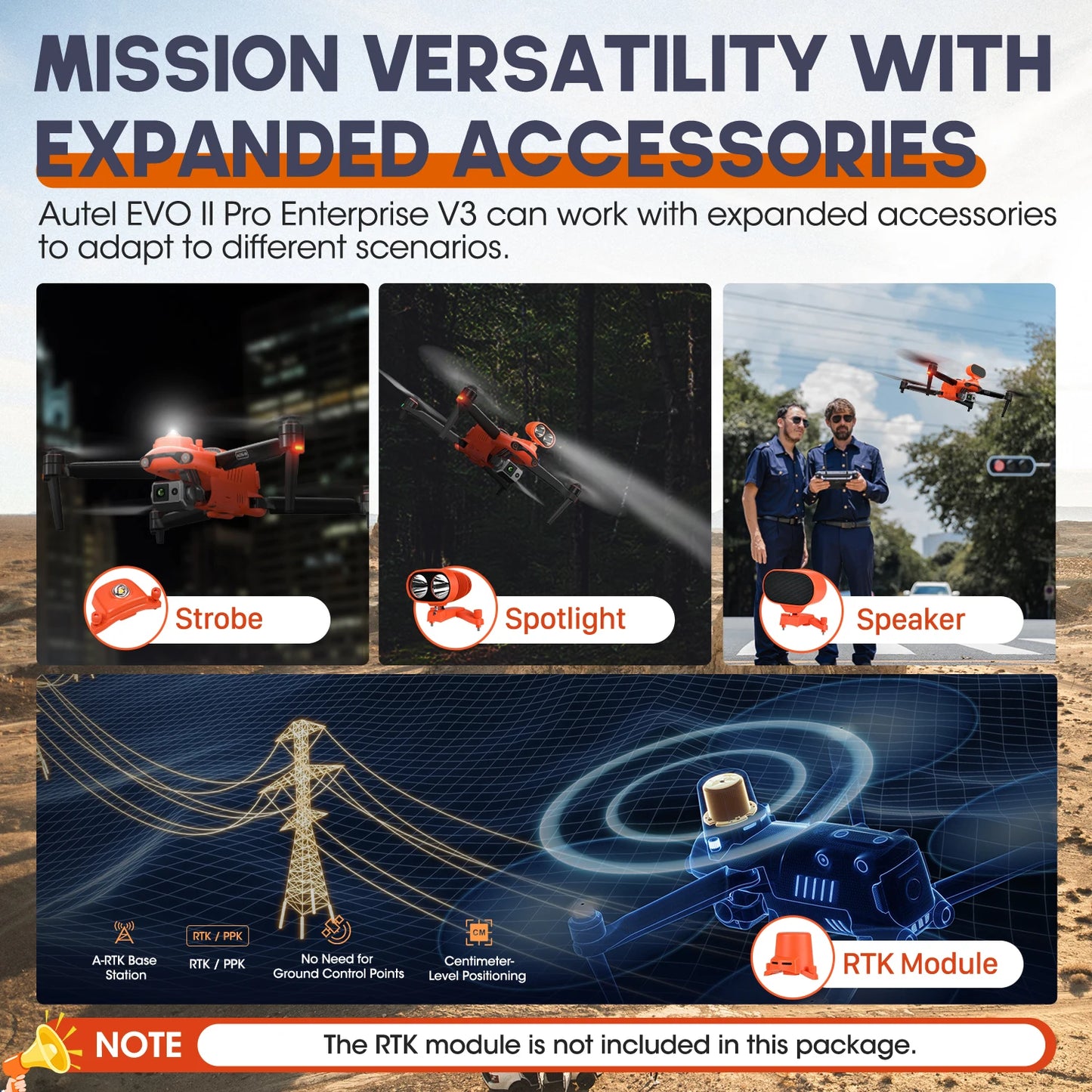Drone EVO II PRO Enterprise V3 6K 1" CMOS Encryption 15KM Video Transmission Mapping AI Target Recognition IP43