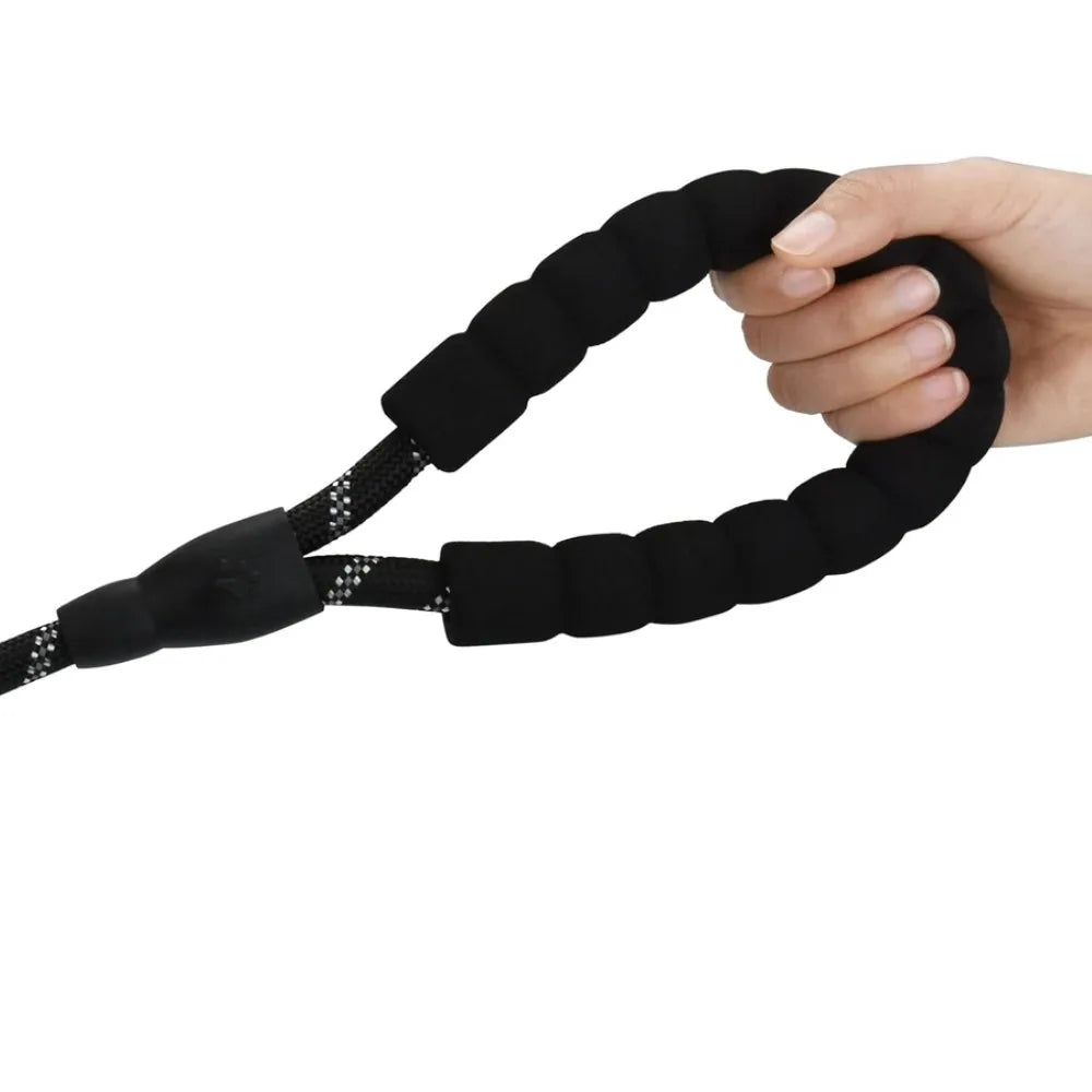 Dog Collar Nylon Dog Rope With Comfortable Padded Handle And Highly Reflective Threaded Cord For Medium And Large Dogs Strong