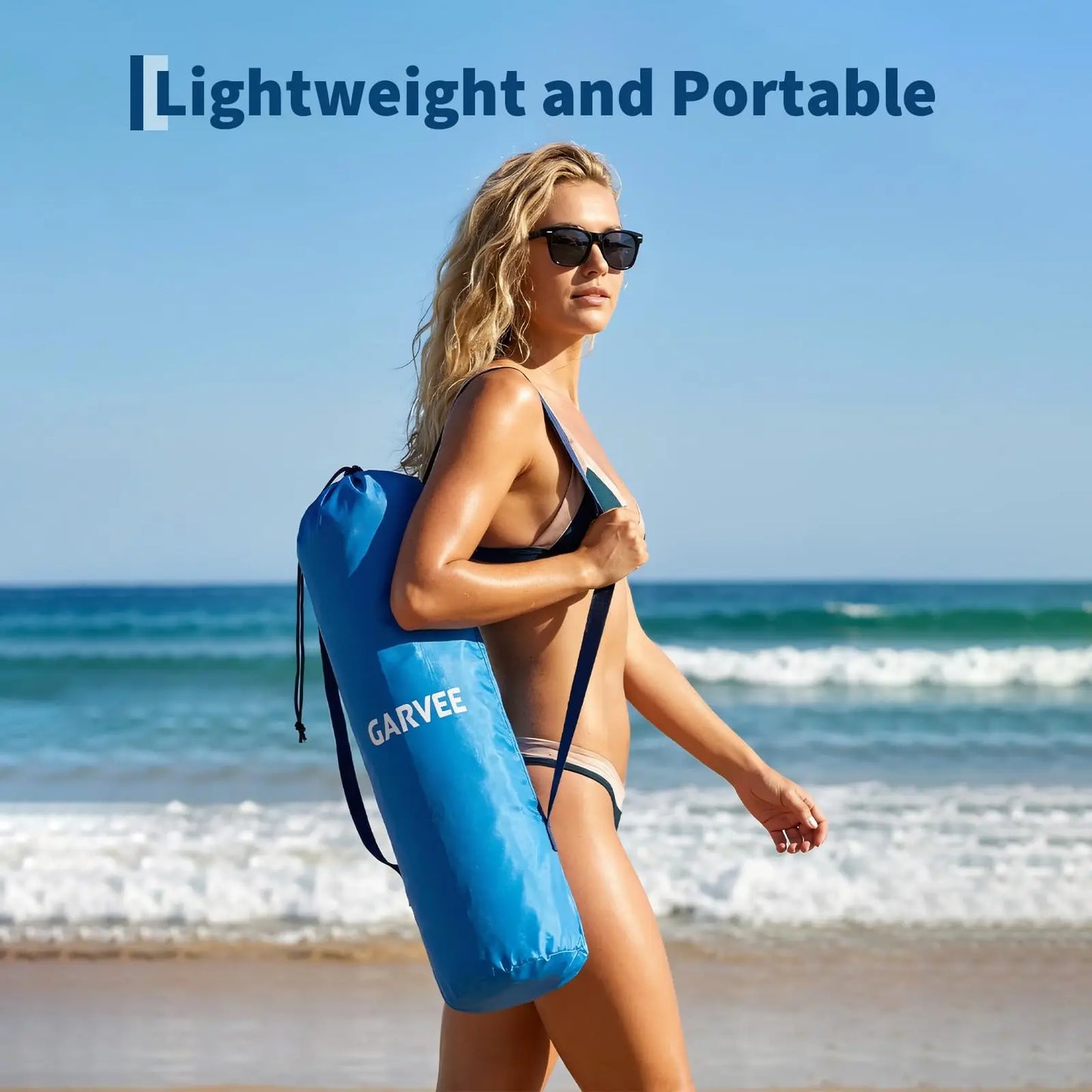 Low Beach Chair 2 Pack, Folding Portable Beach Chairs for Adults, Lightweight Extra Wide Seat Chair with Cup Holder, Storage Pocket & Carry Bag for Camping, Beach, Travel