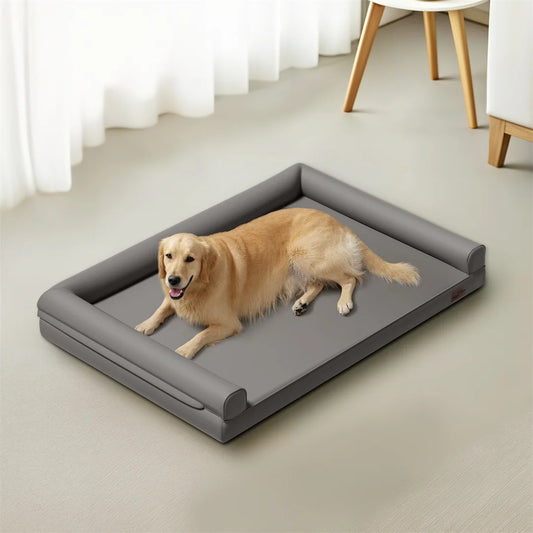 Large Dog Sofa Bed Indoor Pet Furniture Couch With Removable Microfiber Leather Cover Comfortable Soft Sofa for Pets