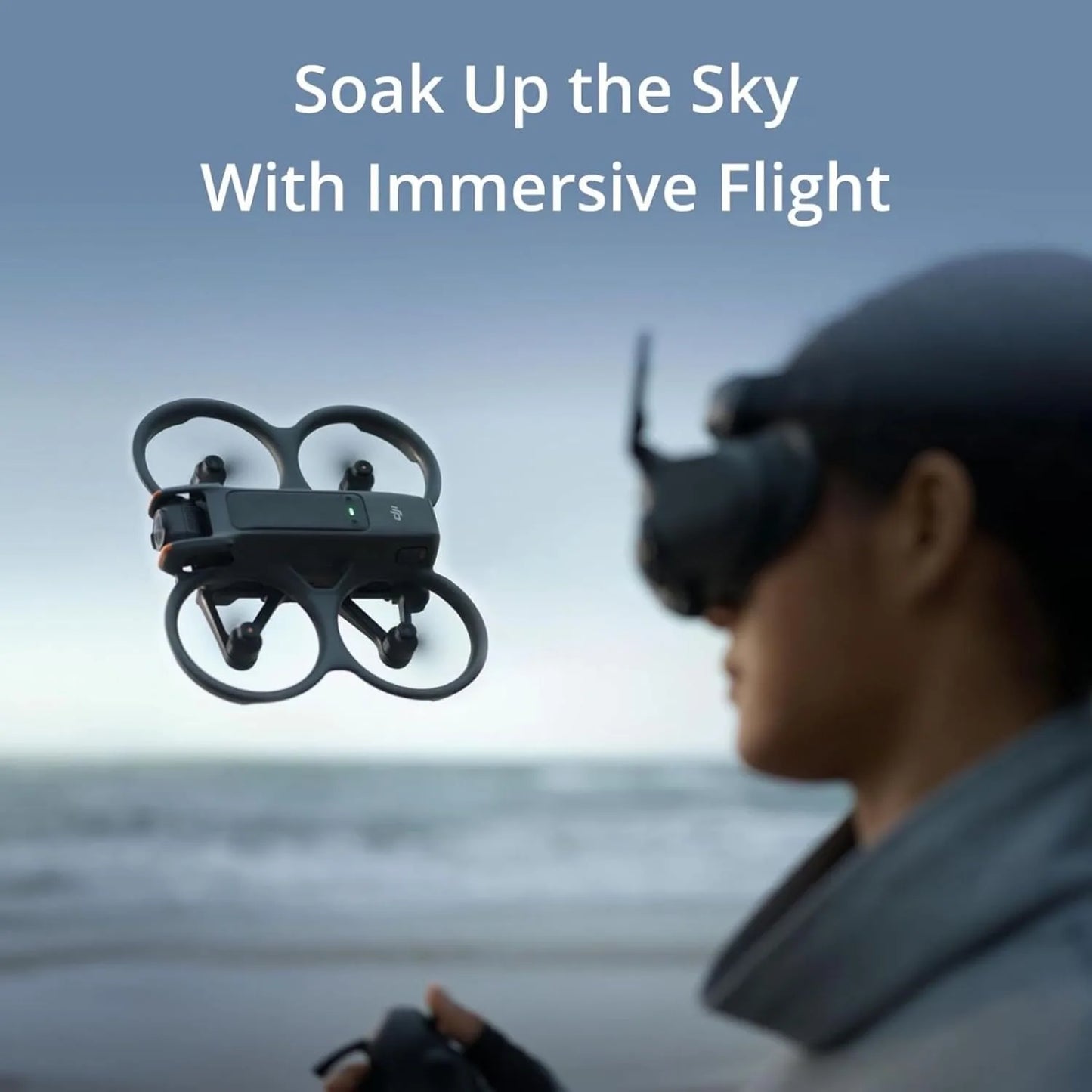 Avata 2 Fly More Combo (3 Batteries), FPV Drones with Camera for Adults 4K, Immersive Experience, One-Push Acrobatics, Built-in Propeller Guard, 155° FOV, Drone Compliant with FAA Remote ID