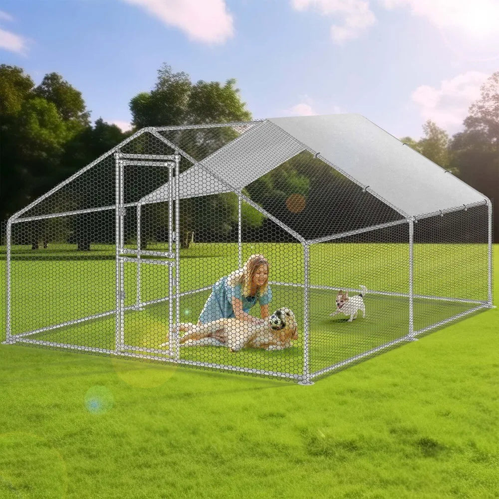 13 x 9.8 x 6.4FT Outdoor Pet Dog Run House Kennel Cage Enclosure Playpen